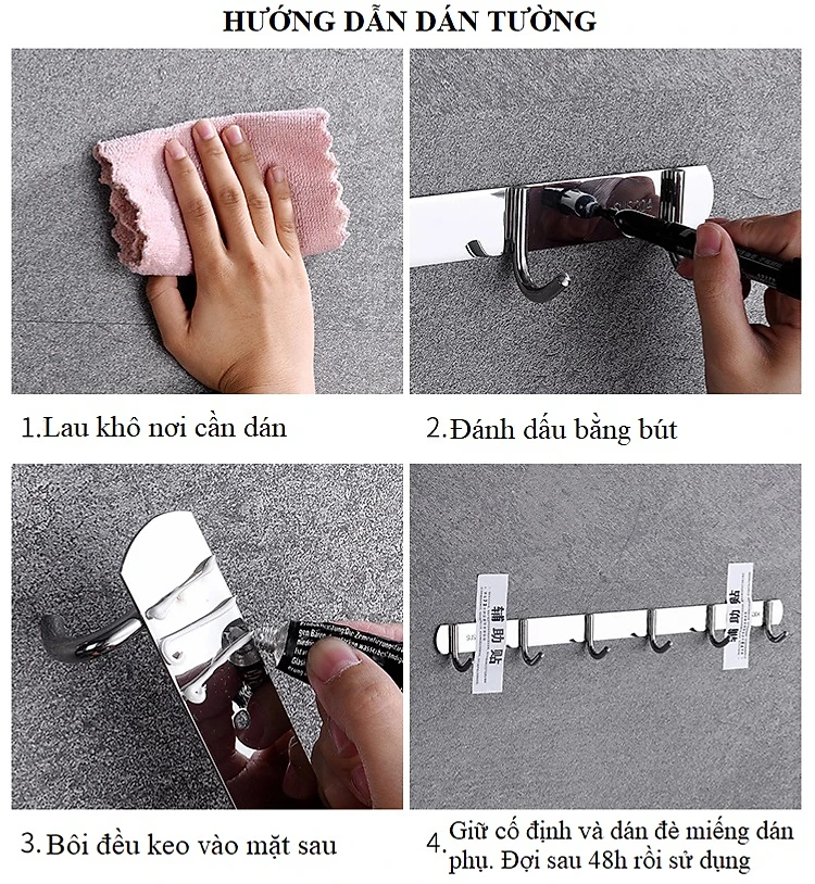 Hướng dẫn dán móc dán tường