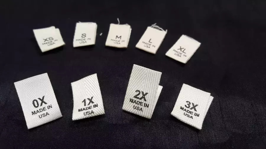 nhãn kích thước quần áo