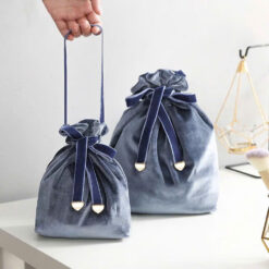 Túi Rút Vải Nhung Xám - GM CORP